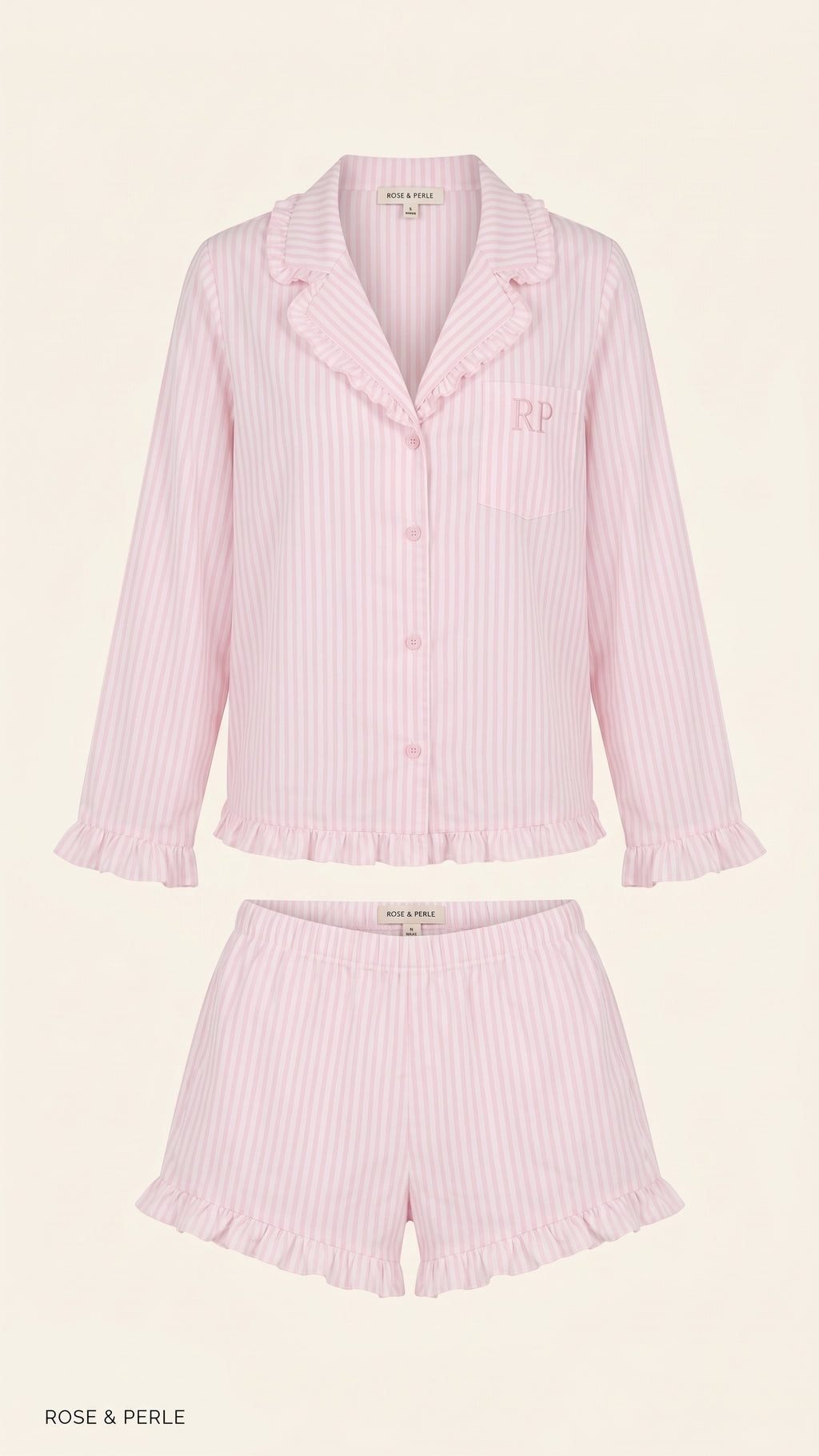 Ruffle Trim Pajama Set