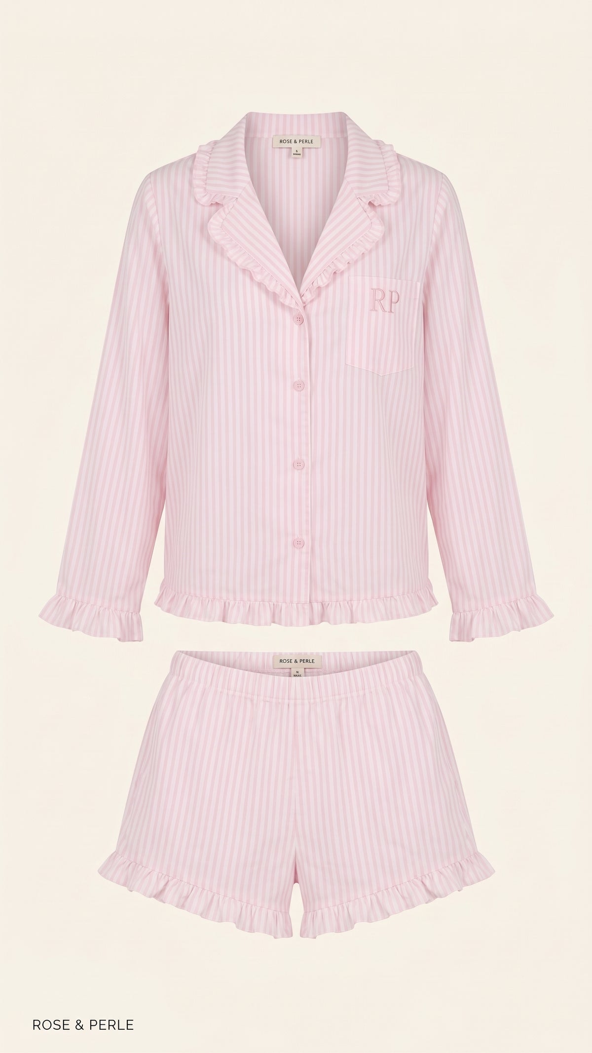 Ruffle Trim Pajama Set