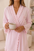 Ruffle Trim Robe