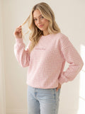 Pull à col rond Gingham Rose & Perle