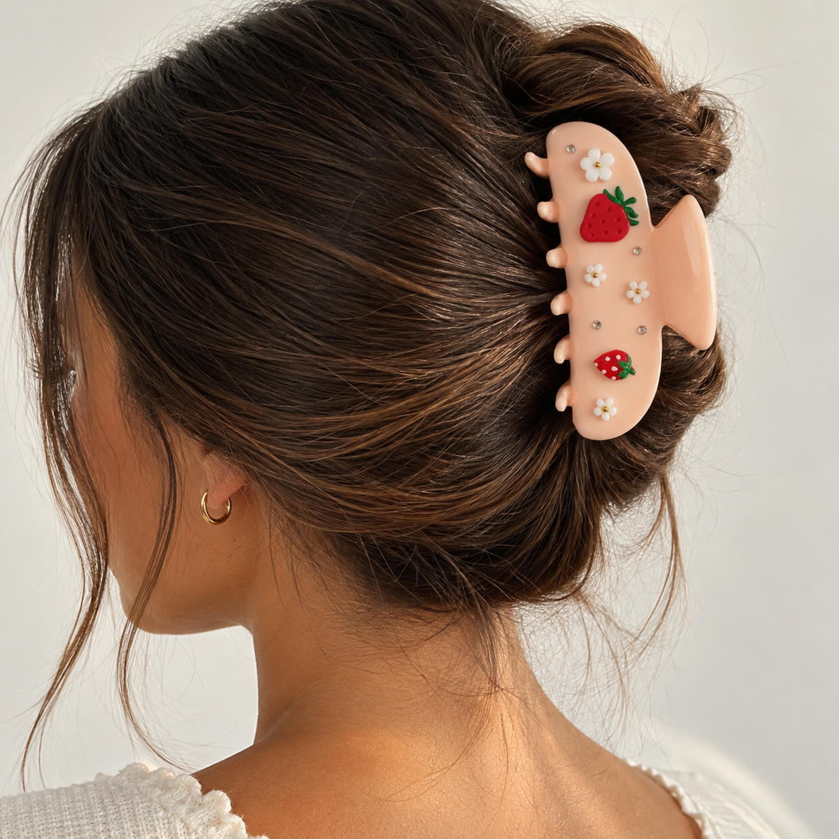 Strawberry & Daisy Claw Clip