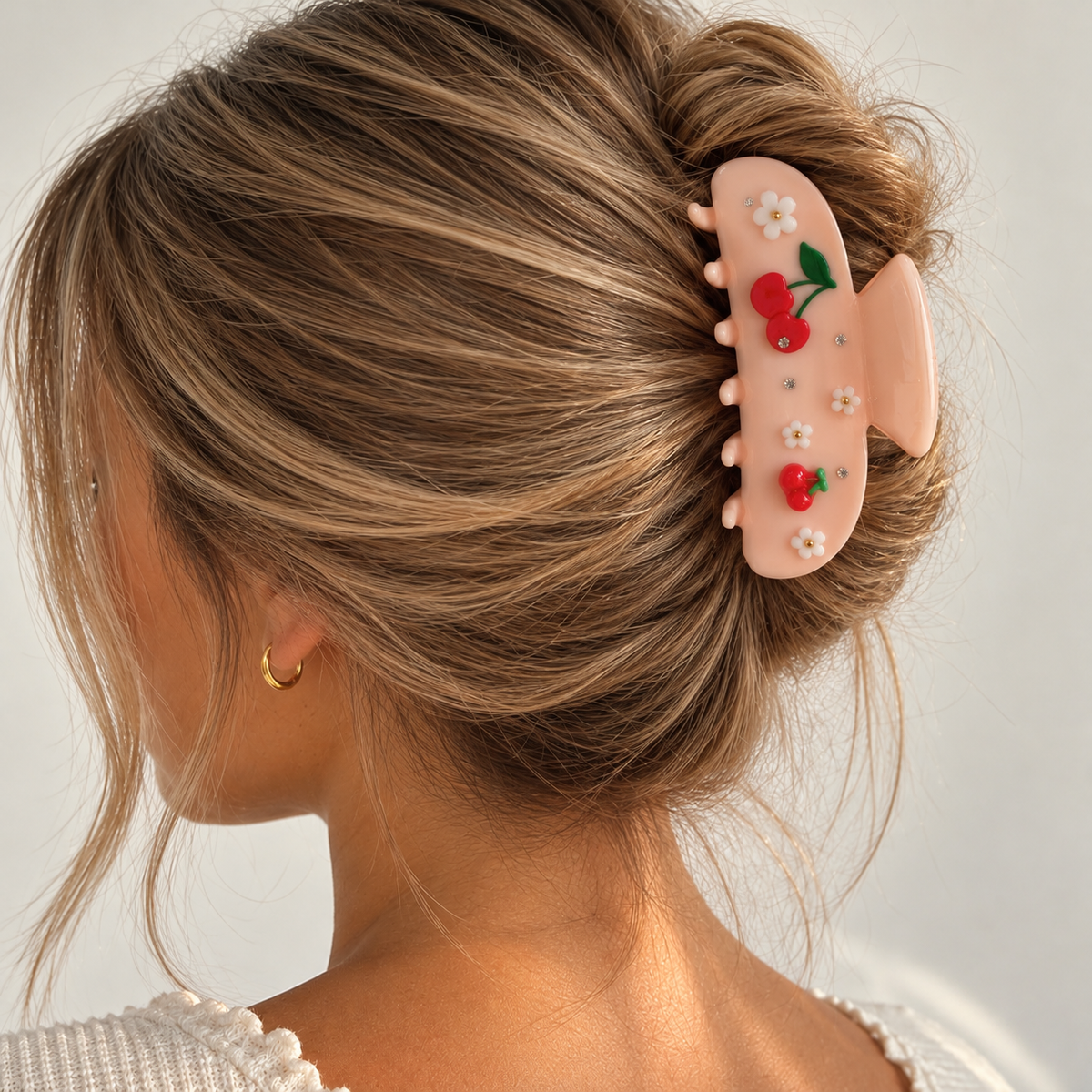 Cherry & Daisy Claw Clip