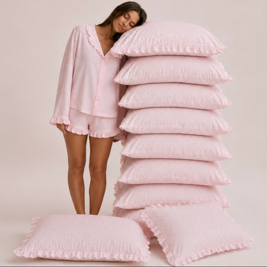 Ruffle Trim Pajama Set
